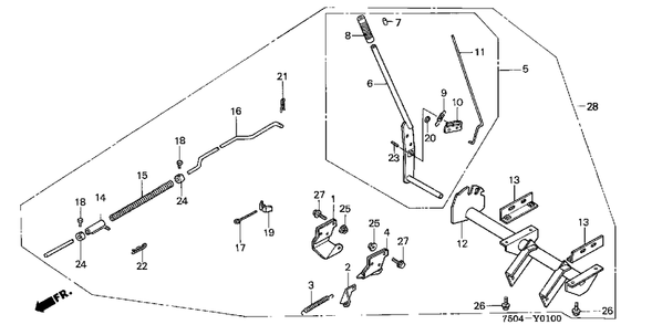 Lift Lever Kit (Ht3810sd And Ht3810st) Diagram and Parts List for HT3810 Type  ST Honda Lawn Tractor Accessories