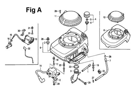 Fig-9 Diagram and Parts List for GXV140 Type A2 Honda Engine