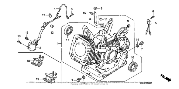 Cylinder Barrel Diagram and Parts List for GX340U2 (typeSMX2)(GCBKK-1000001) Honda Engine