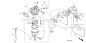 Part Location Diagram of 16100-Z0J-013 Honda Carburetor Assembly