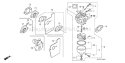 Part Location Diagram of 16100-Z0Y-813 Honda Carburetor Assy - Bb62j B