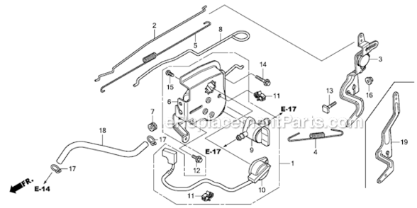 Control_3 Diagram and Parts List for GCV190LA GJAAA-1607129 Honda Engine