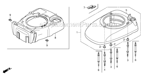 Fan_Cover Diagram and Parts List for GCV190LA GJAAA-1607129 Honda Engine