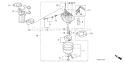 Part Location Diagram of 16100-ZL0-V32 Honda Carburetor Assembly. - Be74A C