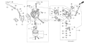 Part Location Diagram of 16100-ZH9-V02 Honda Carburetor Assembly. - Be21D C