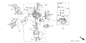 Part Location Diagram of 16100-ZF6-V51 Honda Carburetor Assembly - Be85j A/
