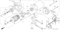Part Location Diagram of 35850-ZJ1-811 Honda Switch Assembly- Starter Magne