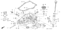 Part Location Diagram of 15334-ZJ4-000 Honda Plate- Oil Filter