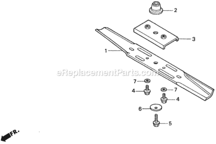 Rotary Blade Diagram and Parts List for H1011R Type SACVIN# MZAW-6000001 Honda Lawn Tractor