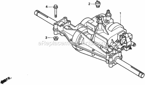 Transmission Case Diagram and Parts List for H1011R Type SACVIN# MZAW-6000001 Honda Lawn Tractor