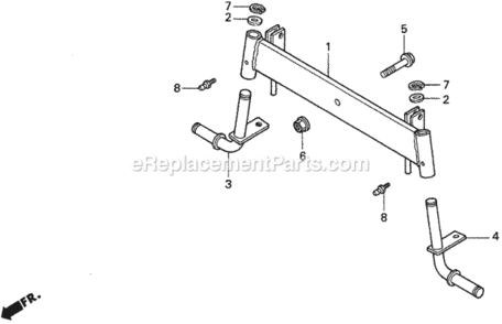 Front Axle Diagram and Parts List for H1011 Type SAVIN# MZAW-6000001 Honda Lawn Tractor