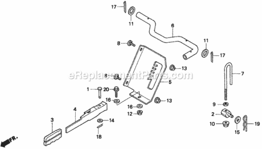 Height Adjusting Lever Diagram and Parts List for H1011 Type SAVIN# MZAW-6000001 Honda Lawn Tractor