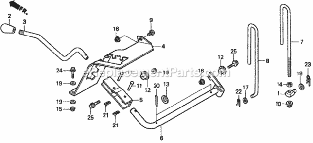 Height Adjusting Lever Diagram and Parts List for H2013HK1 Type SDACVIN# MZBF-6100001 Honda Lawn Tractor