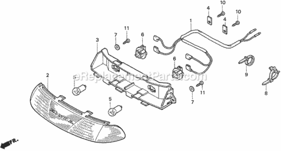 Part Location Diagram of 33102-771-A00 Honda Lens, Headlight