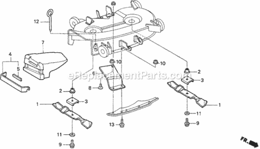 Rotary Blade 2 Diagram and Parts List for H2113 Type HMAVIN# MZBF-6200001 Honda Lawn Tractor