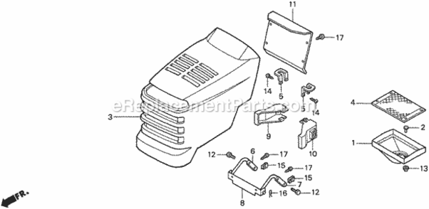Part Location Diagram of 60522-V09-A01 Honda Hinge, L. Hood