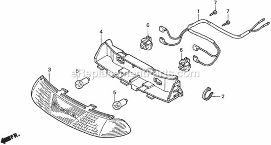 Headlight Diagram and Parts List for HA4120 Type H48AVIN# MZCJ-6000001 Honda Lawn Tractor