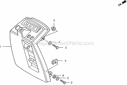 Instrument Panel Diagram and Parts List for HA4120 Type H48AVIN# MZCJ-6000001 Honda Lawn Tractor
