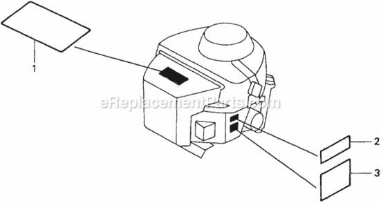 Labels (Engine) Diagram and Parts List for HA4120 Type H48AVIN# MZCJ-6000001 Honda Lawn Tractor