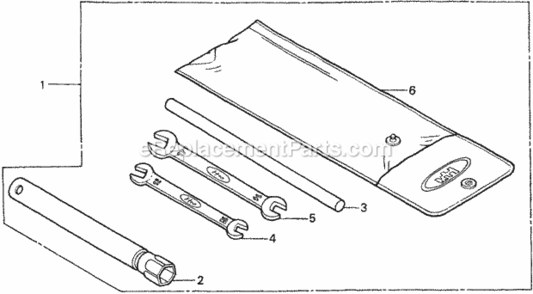 Tools Diagram and Parts List for HA4120 Type H48AVIN# MZCJ-6000001 Honda Lawn Tractor