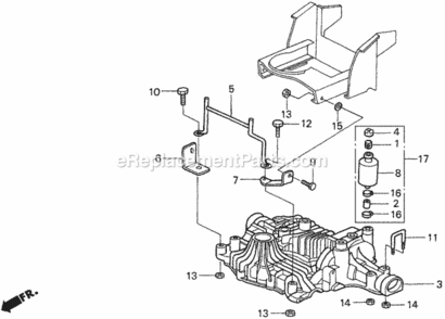 Transmission Diagram and Parts List for HA4120 Type H48AVIN# MZCJ-6000001 Honda Lawn Tractor
