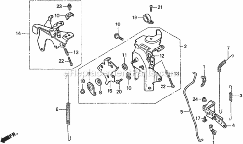 Control Diagram and Parts List for HA4120 Type H48AVIN# MZCJ-6000001 Honda Lawn Tractor