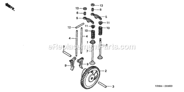 Camshaft Diagram and Parts List for HHT31S Type LTAVIN# HADA-1000001 to HADA-9999999 Honda Trimmer