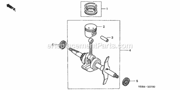 Crankshaft + Piston Diagram and Parts List for HHT31S Type LTAVIN# HADA-1000001 to HADA-9999999 Honda Trimmer