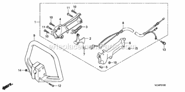 Loop Handle + Throttle Lever Diagram and Parts List for HHT35S Type LTATVIN# HAGA-1000001 Honda Trimmer