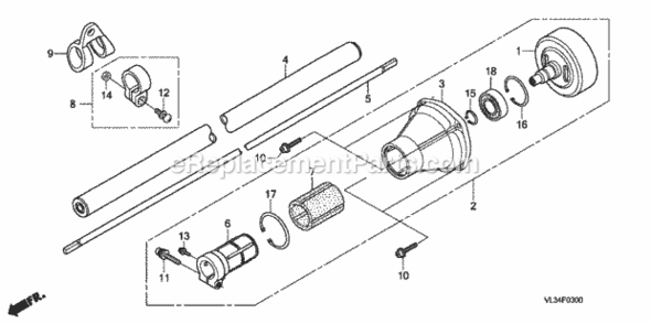 Frame Pipe Diagram and Parts List for HHT35S Type LTATVIN# HAGA-1000001 Honda Trimmer