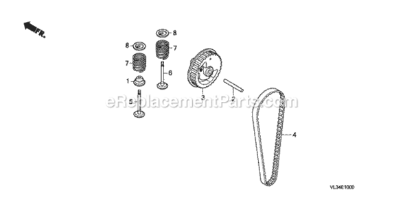 Cam Pulley Diagram and Parts List for HHT35S Type UKATVIN# HAHA-1000001 Honda Trimmer