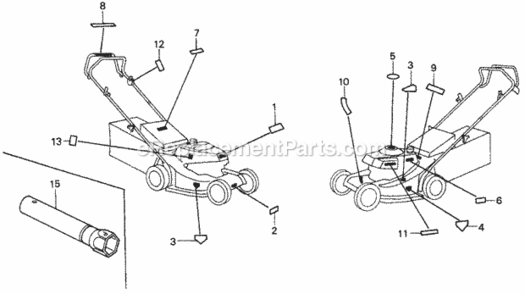 Part Location Diagram of 87105-959-620 Honda Caution, Operator