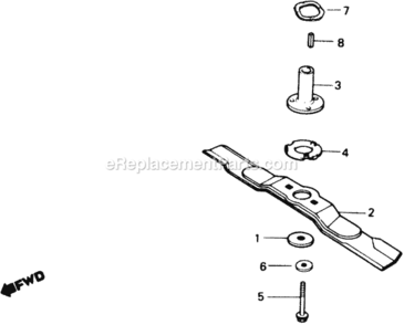 Rotary Blade Diagram and Parts List for HR17EPA Type EPAVIN# MAER-6000001 Honda Lawn Mower