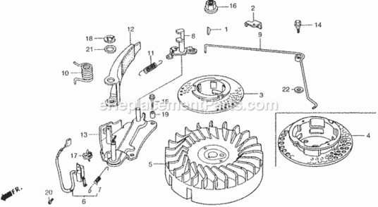 Flywheel Diagram and Parts List for HR195 Type PDAVIN# MZAK-6000001 Honda Lawn Mower