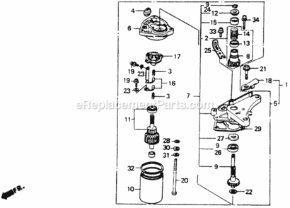 Part Location Diagram of 31215-ZE6-023 Honda Shaft Set, Gear