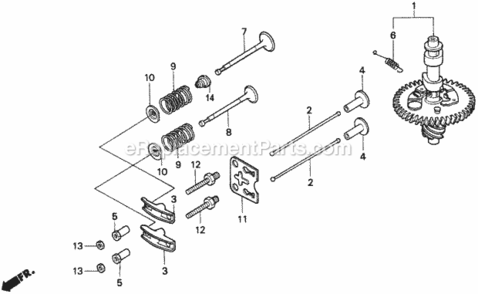 Part Location Diagram of 14100-ZE6-W10 Honda Camshaft Assembly.