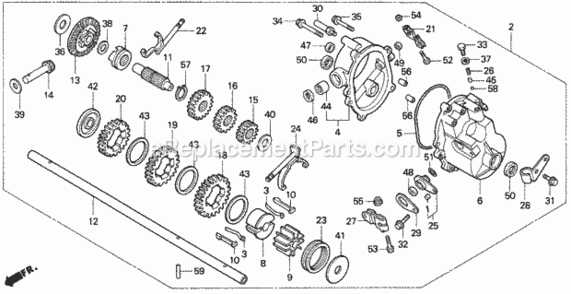 Page X Diagram and Parts List for HR215 Type SXAVIN# MZAM-6000001 Honda Lawn Mower