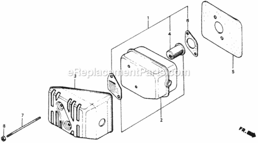 Muffler Diagram and Parts List for HRA214 Type PXA#VIN# HRA214-6000001 Honda Lawn Mower