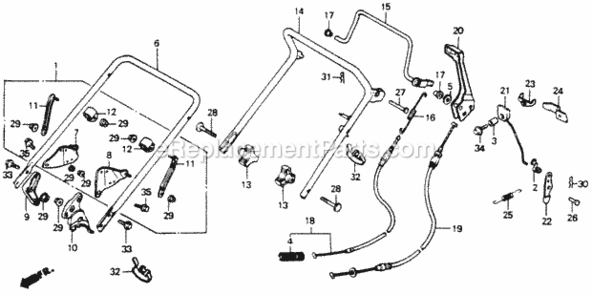 Part Location Diagram of 53110-VB5-G01ZA Honda Pipe, Handle (lower) Nh105 (ma