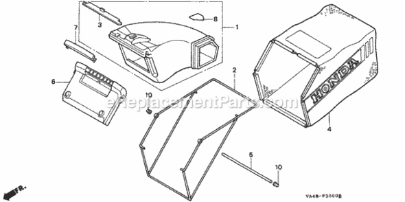 Part Location Diagram of 81371-VA4-J00 Honda Catcher, Grass (Upper)