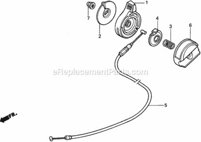 Throttle Lever Diagram and Parts List for HRA216 Type SXAVIN# MACR-5000001 Honda Lawn Mower