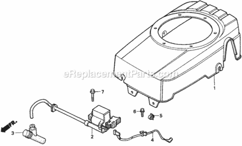 Fan Cover Diagram and Parts List for HRA216 Type SXAVIN# MACR-5000001 Honda Lawn Mower
