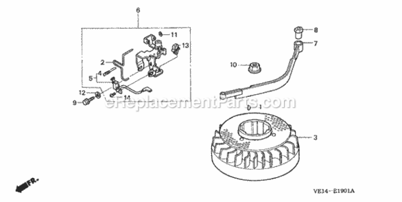 Part Location Diagram of 36100-ZG9-M91 Honda Switch Assy., Engine Stop (Brake)