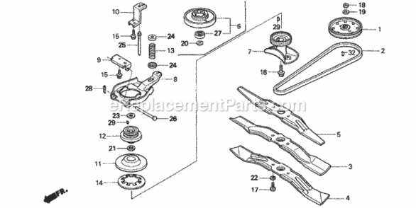 Part Location Diagram of 22420-VF0-000 Honda Pulley, Driven