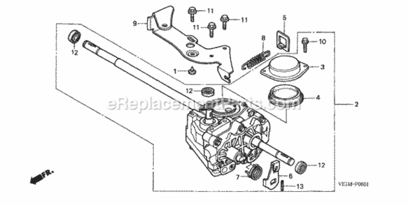 Transmission Diagram and Parts List for HRB216 Type HXAAVIN# MAAA-1000001 Honda Lawn Mower
