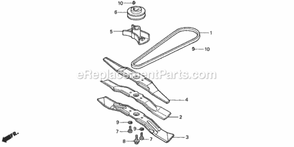 Rotary Blade Diagram and Parts List for HRB216 Type TDAVIN# MAAA-1000001 Honda Lawn Mower