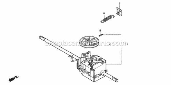 Transmission Diagram and Parts List for HRB216 Type TXAAVIN# MAAA-1000001 Honda Lawn Mower