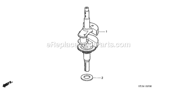Crankshaft Diagram and Parts List for HRB216 Type TXAAVIN# MAAA-1000001 Honda Lawn Mower