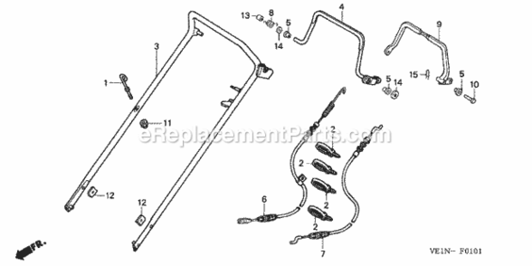 Part Location Diagram of 28475-VE1-R00 Honda Guide, Rope