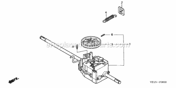 Transmission Diagram and Parts List for HRB217 Type TDAVIN# MAEA-1000001 Honda Lawn Mower